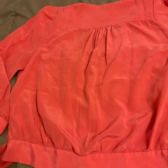 Madewell | Tops | Madewell Silk Sash Tie Front Wrap Coral Crop Top - Picture 11 of 13
